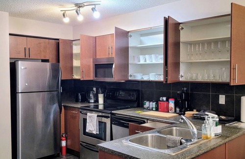 Downtown Edmonton Apartment | Loaded secure 2 bed 2 bath condo with parking, near Roger's Stadium Downtown