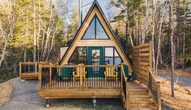 Accessible Waterfront A-Frame Retreat on Quiet Lake in Lunenburg